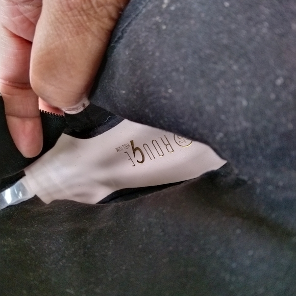 Black suede Rouge! peep toes ankle booties, size 6 1/2 - Picture 11 of 11